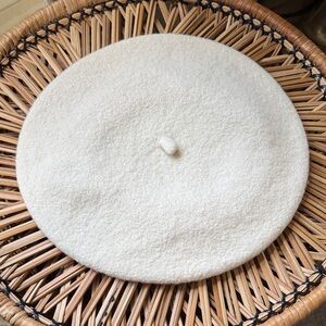 Cream Wool Beret